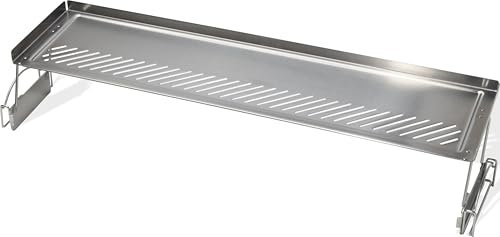 Weber Warmhalterost mit Zwei Ebenen/Für die Slate 76 cm Plancha, Edelstahlzubehör mit erhöhten Rändern und schmalen Schlitzen, Höhenverstellbares Design, Nur Handwäsche, 7,4 x 22,5 x 78 cm