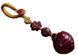 MIROOOO Key Rings Purple Gold Cinnabar Handle Pot Car Keychain Pendant Small Teapot Men And Women Jewelry Pendant Backpack Pendant Ornaments Car Keychain Keyring
