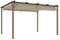 Outsunny Pérgola con Techo Retráctil Pérgola de Aluminio 4x3 m Cenador con Tela de Poliéster Anti-UV Resistente al Agua Pabellón para Jardín Patio Terraza Exterior Natural y Café