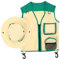 Abaodam 1 Satz Entdeckerkleidung Fänger Bausatz im Freien Kappe Visier Outdoor draußen Outdoor-Explorer-Hutweste Kid Explorer Weste Hut Polyester Green