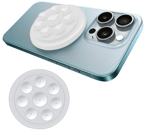 Koemcy Supporto Per Smartphone Con Ventosa Potente Impugnatura Rotonda Per Cellulari Accessorio Antiscivolo Per Telefono Compatibile Con Tutti I Modelli Di Smartphone Bianco