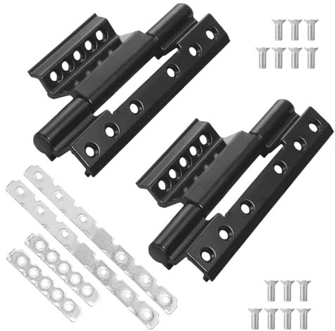 Qrity 2 Pièces Charnière de Fenêtre, Charnière de Porte de Fnêtre à Battant pour Porte de Fenêtre, 150mm, Sans Perçage, Pour les Fenêtres en Profilé Aluminium 55/60