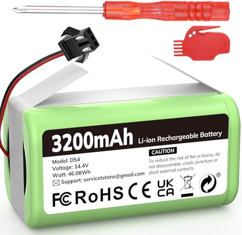 14.4V 3200mAh Ersatzakku für eufy RoboVac G10 G20 G30 G35 G40 Hybrid, Kompatibel mit RoboVac 11 11S 11S MAX 12 15C 15C Max 25C Max 30 30C 30 Max 35C, Ecovacs Deebot N79 N79S DN622, Tesvor X500 Akku