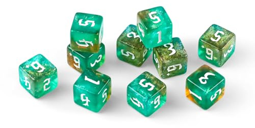 QUTHZZHY D6 Würfel Set, Polyedrische Würfel, 10 DND Dice Spielwürfel | MTG Tisch Spiel Dice für Dungeons und Dragons RPG MTG, Kartenspiel Rollenspiele
