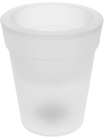 VILLCASE Solar Powered Decorative Flowerpot Light with LED Glowing White Abs Material, Creative Outdoor Garden Decoration and Desk Light for Patio and Yard
