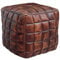 Wohnling Sitzwürfel Echtleder braun 39 x 41 x 39 cm Ottomane Wohnzimmer, Design Pouf Hocker orientalisch, Polster Sitzhocker edel, Orient Beinablage Sofa, Würfel Polsterhocker eckig