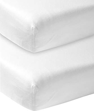 Meyco 563200 Jersey Spannbetttuch, 40x80/90 cm (Wiege), Weiß 100% Baumwolle, 2er Pack