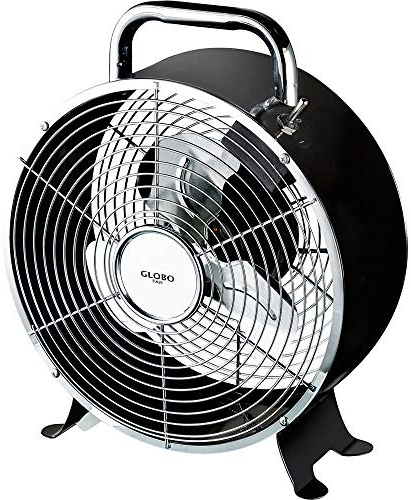 Globo Ventilator Metall schwarz Chrom, Motor 20W