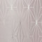 Muriva Kayla Metallic Geometric Diamond Triangles Vinyl Wallpaper Shiny Embossed Heavyweight 10m Roll Blush & Silver 703012