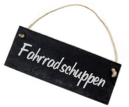 Schiefertafel Fahrradschuppen - Schild - 22 x 8 cm