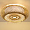 E27 Deckenlampe Holz Vintage Bambus Laterne Deckenleuchte Retro Runde Deckenlich Handgewebte Rattan Lampenschirm Lampe Restaurant Wohnzimmer Schlafzimmer Büro Dekorative Beleuchtung Kronleuchter,60cm