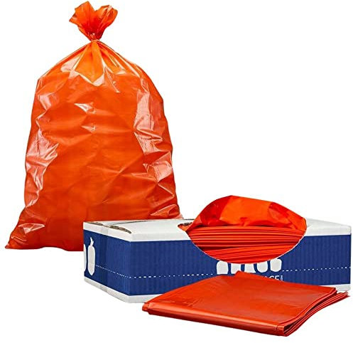Plasticplace Bolsas de basura de 55 a 60 galones │ 1.2 mil │ Forros de basura resistentes naranjas │ 38 x 58 pulgadas (50 unidades)