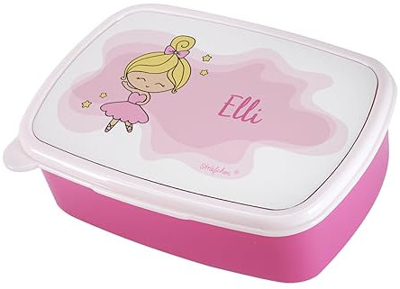 Striefchen® Brotdose für Mädchen mit Wunschnamen - Geschenkidee zur Schuleinführung Ballerina