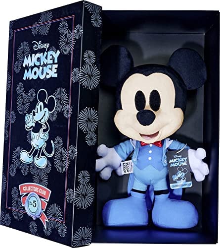 Simba 6315870306 - Disney Disneyland Mickey Mouse, Sammler Plüschtier in Geschenkbox, Nr. 5 der Kollektion von 12, Amazon Exclusiv, 35cm Plüschfigur, Sammlerstück, ab den ersten Lebensmonaten geeignet