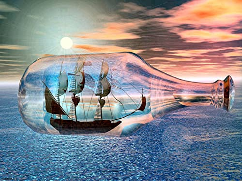 YJPZZG Kreative Puzzles 3000 Stück Glas, Boot 3D-Puzzles FüR Erwachsene Und Kinder Ab 10 Jahren Fertige Größe 122×81cm