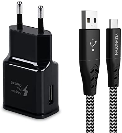 USB Ladegerät Stecker, Schnellladegerät Netzteil mit 2m USB C Kabel kompatibel mit Samsung Galaxy A13 A14 A15 A25 A33 A34 A35 A51 A52 A52S A53 A54 A55 S22 S21 S20 FE S10 S9 S8 AI 4G 5G