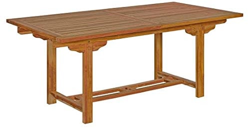 OUTLIV. Ausziehtisch Ontario, Teakholz aus kontrollierten Plantagen, mit Schirmloch, für 10 Personen, 180/240x100 cm, Teak Natur