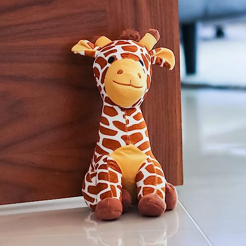 Dortech Cute Giraffe Door Stop for Home, 1kg Heavy Weighted Animal Door Stopper Floor, Soft Cuddly Fabric Stuffed Decorative Animal Door Stopper for Interior, Kids Room, Bedroom, Home & Office Décor