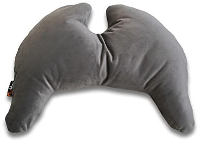 MeroWings Flügelkissen, Grace (S) Stone Grey - Bezug und Füllung. Dekokissen vom Designer, Ergonomisches Kissen, Nackenkissen, Lendenwirbelkissen, Lesekissen, Kuschelkissen