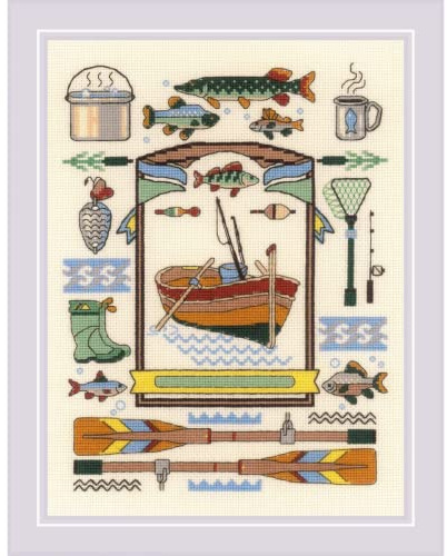 RIOLIS Counted Cross Stitch Kit 7X9.5-Good Catch (18 Count)