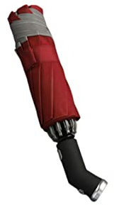 SERUMY Mini Mubrella Paraguas Automático Mujer Reflectante Reverso Led Luz Paraguas Tres Plegable Invertido 10 Ribs Paraguas A prueba de viento Paraguas Rojo