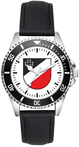 KIESENBERG Herrenuhr Eisernes Kreuz im Wappen WH Fan Armbanduhr Geschenk Analog Quartz Lederarmband Uhr L-1189