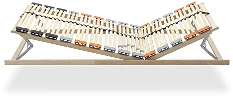 i-flair 7-Zonen Lattenrost TFlexTrio 42 Federleisten 80x200 cm Lattenrahmen mit Mittelgurt - Hergestellt in der EU - mit Kopf- und Fußverstellung
