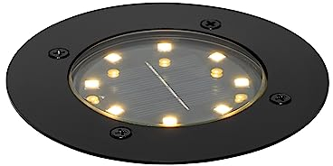 Qazqa - Modern Moderner Bodenstrahler schwarz inkl. LED IP65 Solar - Terry I Außenbeleuchtung - Aluminium Rund - I LED