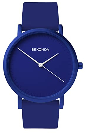 Sekonda Palette Ladies 36mm Quartz Watch in Blue with Analogue Display, and Blue Silicone Strap 40552