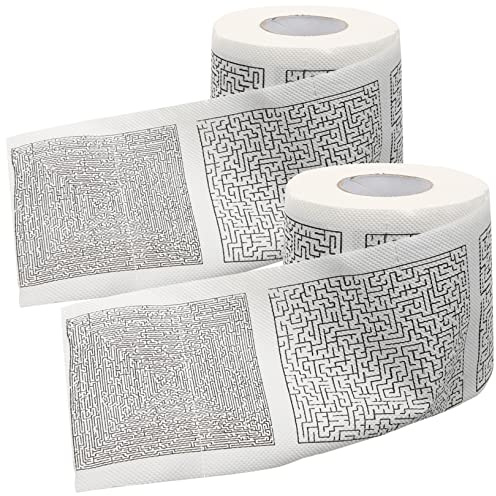 Cabilock 2rollen Lustiges Klopapier Toilettenpapier Mit Labyrinthmuster Haushalts-tissue-papier Bedrucktes Seidenpapier Für Badezimmer Und Küche