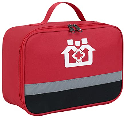 Borsa Pronto Soccorso, Kit di Primo Soccorso Vuota Pacchetto di Medicina per Casa in nylon per le emergenze a casa, in ufficio, in escursionismo (Rosso M)