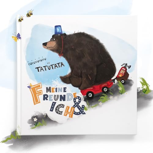Urselli Kindergarten Freundebuch Feuerwehr: „Meine Freunde und ich“ - Freundebuch Kindergarten Junge - Meine Freunde Buch zum Ausfüllen - Freundschaftsbuch für Kita, Krippe & Kindergarten ab 2 Jahren
