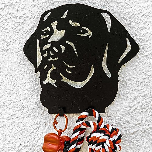 Labrador Dog Lead Hook Holder Retriever Pet Leash Coat Hanger Dog Accessories Collar Wall Storage Dog Lover Owner Gift Puppy Birthday Present Dog Portrait Ornament (Dog Lead Hook - Black Paint)