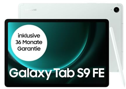 Samsung Galaxy Tab S9 FE Android-Tablet, 27,7 cm / 10,9 Zoll Display, 128 GB Speicher, Mit Stift (S Pen), Lange Akkulaufzeit, WiFi, Mint, Inkl. 36 Monate Herstellergarantie [Exklusiv bei Amazon]