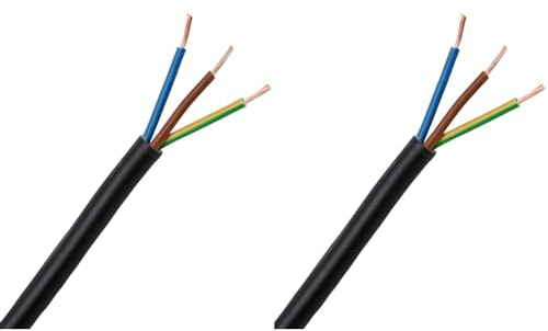 Kopp 152410841 Schlauchleitung H05 VV-F 3G, 1 mm², 10 m, schwarz (Packung mit 2)