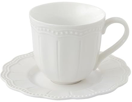 Easy Life Tasse mit Untertasse Elite White weiß rund 250ml aus Porzellan