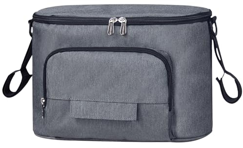 Kinderwagen Organizer Universal Baby Multifunktionstasche Wasserdicht Aufbewahrungstasche mit Klettverschluss, Verstellbaren Schultergurten Buggy Organizer Taschen für Windeln, Babyflasche (Grau)