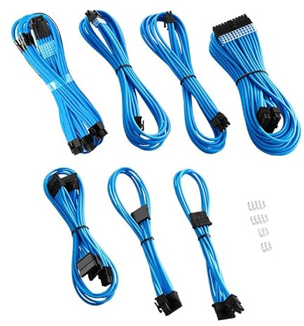 CableMod C-Series PRO ModMesh 12VHPWR Cable Kit für Corsair RM, RMi, RMX (Black Label) - hellblau