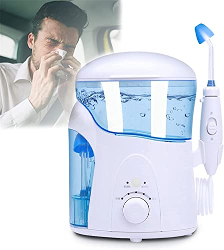 Kit de enjuague de los senos nasales, kit de enjuague de los senos nasales eléctrico Neti Pot, con cuatro boquillas, sistema de irrigación de los senos nasales, para alivio de los