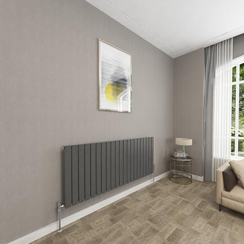 Sky bathroom | 600x1428mm Horizontal Designer Radiators Anthracite Flat Panel Single Panel Central Heating Radiator