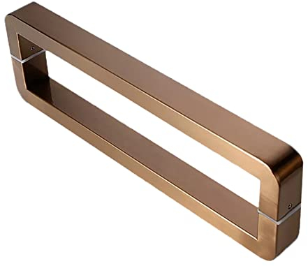 KAZUP Quadratische Push-Pull-Scheunentürgriffe aus Edelstahl, Schiebe-Scheunentürgriff-Zug, Hochleistungs-Türkonb für Innen-/Außentüren (Farbe: Gold Rose, Größe: 103 cm (4 7/9 Zoll) * 100 cm)
