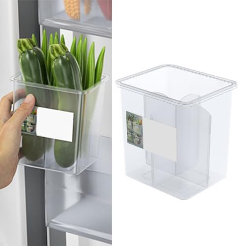 Refrigerator Side Door Storage Box, 4 Compartments Classified Preserve Food Clear Refrigerator Organizer Box, Refrigerator Organizer Box Fridge Side Door Storage Containers for Kitchen
