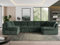 MKS MEBLE Sofa XXL U-Form Grün Cord Wohnlandschaft U-Form mit Schlaffunktion, Sofa mit Schlaffunktion, Schlafsofa mit Topper, Wohnzimmer Couch mit schlaffunktion, Morbido U - Grün Cord