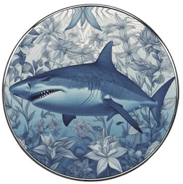 Wanddekoration, Metallaufkleber, Fensteraufkleber, Hai-Poster, bedruckte Kühlschrank-Aufkleber, rund, Kühlschrank-Aufkleber für Whiteboard, Schrank, Geschirrspüler, Spind