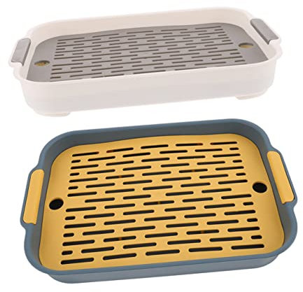VILLFUL 2stücke Wurf Box Für Kaninchen Und Meerschweinchen Haushaltskaninchentoilette Aus Kunststoff Trainingstoilette Für Kleintiere Mit Abnehmbarem Gitterdesign Für Einfache Reinigung
