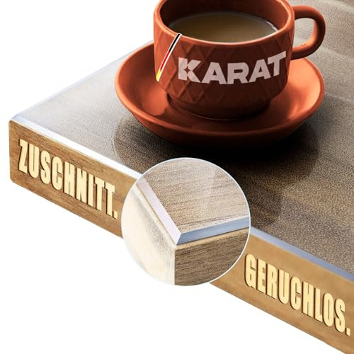 KARAT Transparente mattierte Tischfolie mit abgeschrägter Kante - Tischdecke nach Maß, Größe wählbar - Folie, Schutzfolie mattiert, Tischschutz (Imperial, B:50 x L:50 cm)