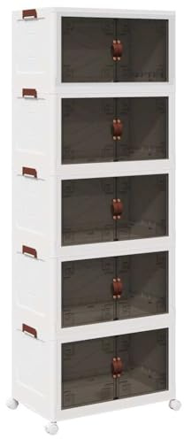vidaXL Aufbewahrungsbox mit Rädern Stapelbar 5-stöckig 75L 64x40x179cm
