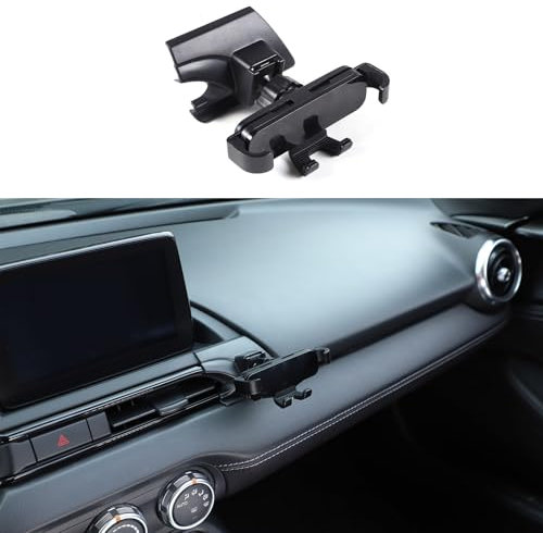 METYOUCAR Soporte de teléfono para Mazda MX-5 ND 2016-2024 con ventilación central lateral derecha, soporte fijo giratorio para teléfono móvil para coche, apto para iPhone, Android y smartphones