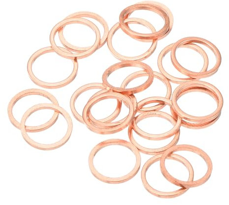 QUARKZMAN 22pcs Arandelas de Cobre, 10x8x1mm (OD*ID*Grosor) Arandela para Carter Aceite Puerta Bisagra Plana Redonda Metálica Accesorio Hidráulico Conexión Combustible Perno Reparación