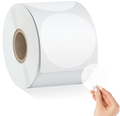 1000 transparente Klebeetiketten, 50 mm, rund, transparent, für Umschläge und Schachteln, selbstklebende Gomets-Punkte, runde Etiketten (1000, 50 mm)